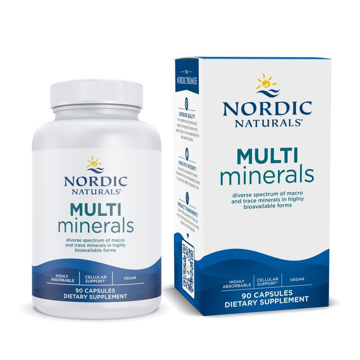 Nordic Naturals Multi Minerals, Unflavored - 90 Capsules - 11 Essential Minerals - Optimal Health & Wellness - Certified Vegan - Non-GMO - 30 Serving