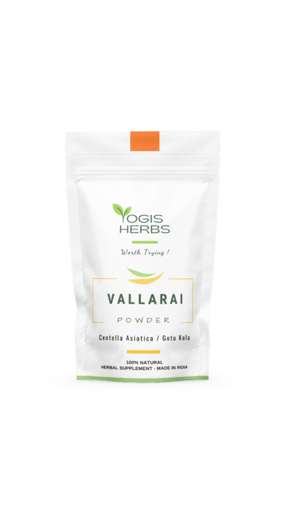 YOGIS HERBS Vallarai Powder (Centella Asiatica/Gotu Kola) 1 Lb - Brain Health Support