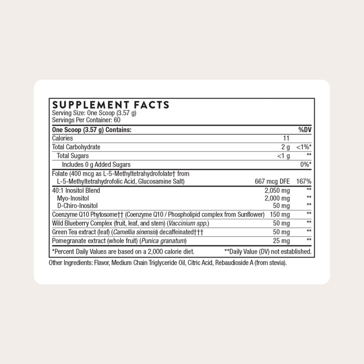 THORNE - Ovarian Care - Women's Health - Inositol, CoQ10, Folate & Polyphenols - Promote Healthy Ovarian Function & Fertility Health* - Mixed Berry -