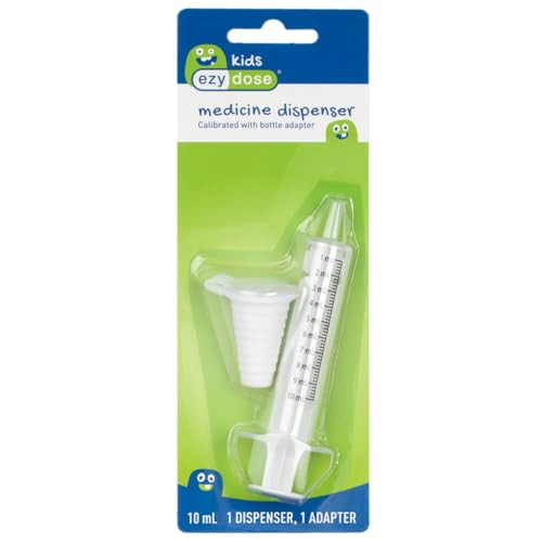 EZY DOSE Kids Baby Oral Syringe & Dispenser Calibrated for Liquid Medicine, Reduce Mess and Spills, Easy Way to Orally Administer Medication, 10 mL/2
