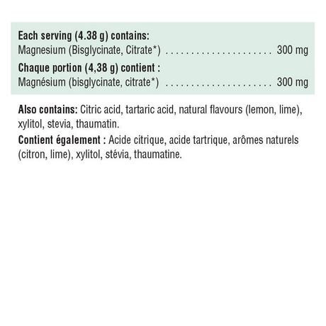 Jamieson Magnesium Drink Mix - Natural Lemon-Lime Flavour, 228g