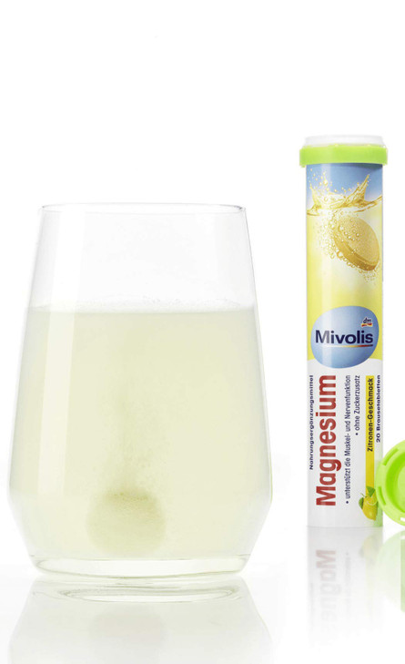 Mivolis Magnesium effervescent Tablets - Dietary Supplements 8 Tubes x 20 pcs | Germany