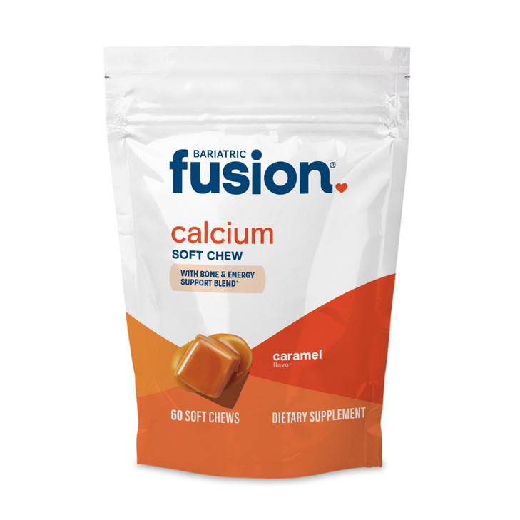 Bariatric Fusion Bariatric Calcium Supplement Chews | Calcium Citrate with Vitamin D3 Bariatric Vitamin | Sugar Free Chewable |500mg |Caramel | 60 Co