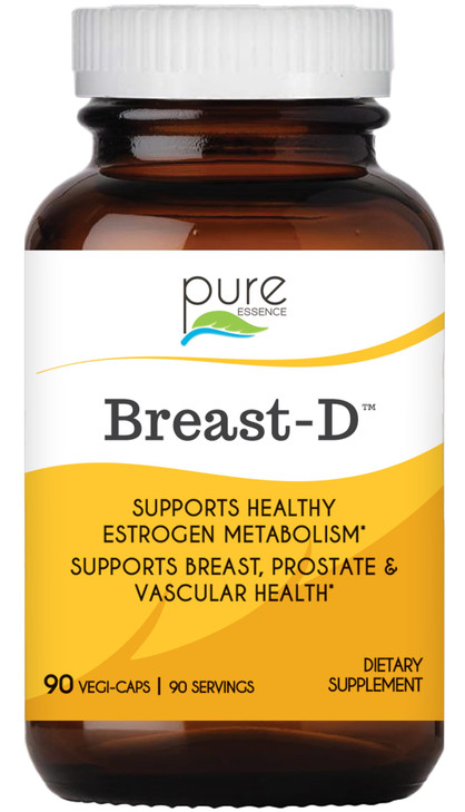 Breast D by Pure Essence - Natural Supplement for Estrogen Balance, Hormonal Acne, and Menopause Support with Vitamin D3, Calcium, Green Tea & Lycope