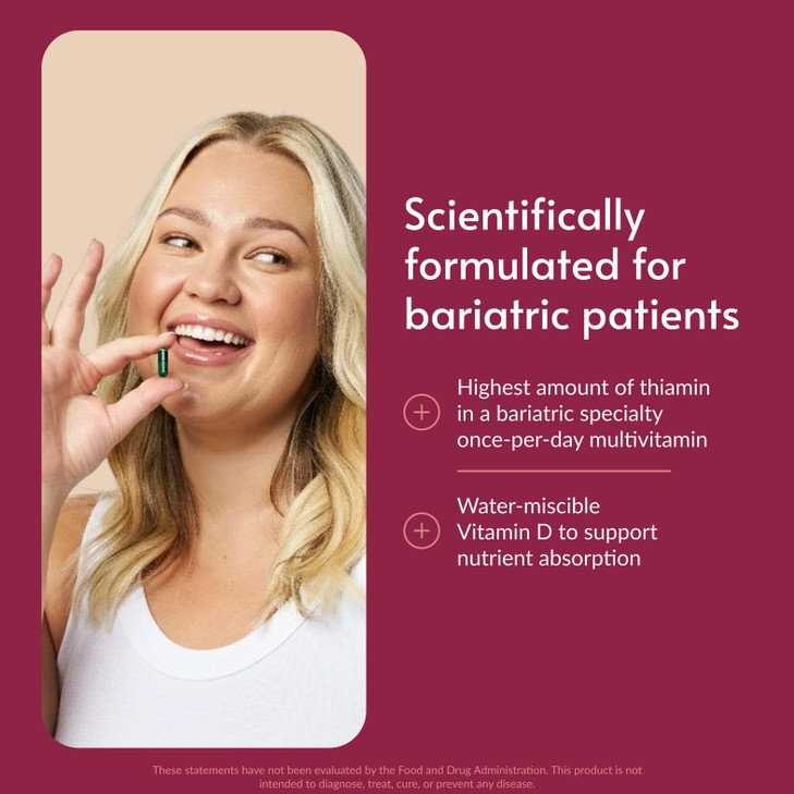 Bariatric Advantage Ultra Solo with Iron - Once-Per-Day Daily Multivitamin - for Bariatric Patients - with Thiamin, Vitamin A & More - Gluten Free -