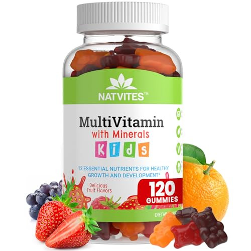 Natvites Complete Kids Multivitamin Gummies  120 Count of Essential Daily Vitamins & Minerals for Immune Support, Focus, & Growth  Perfect for Todd