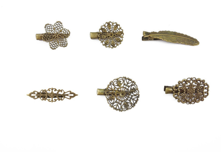 yueton Pack of 6 Vintage Leaf Flower Shape Hair Clip Headwear Lady Hair Accessories