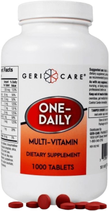 GeriCare Multivitamin Supplement Tablets, (Bottle of 1000)
