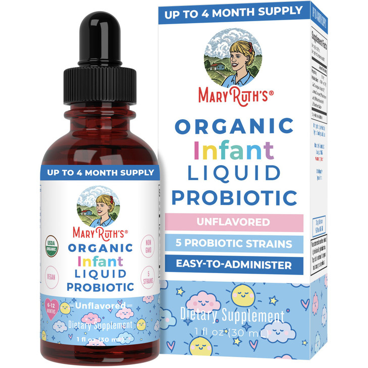 MaryRuth Organics USDA Organic Infant Liquid Probiotic Drops | Baby Essentials | Probiotics for Infants | Baby Probiotic Drops | Proprietary Probioti