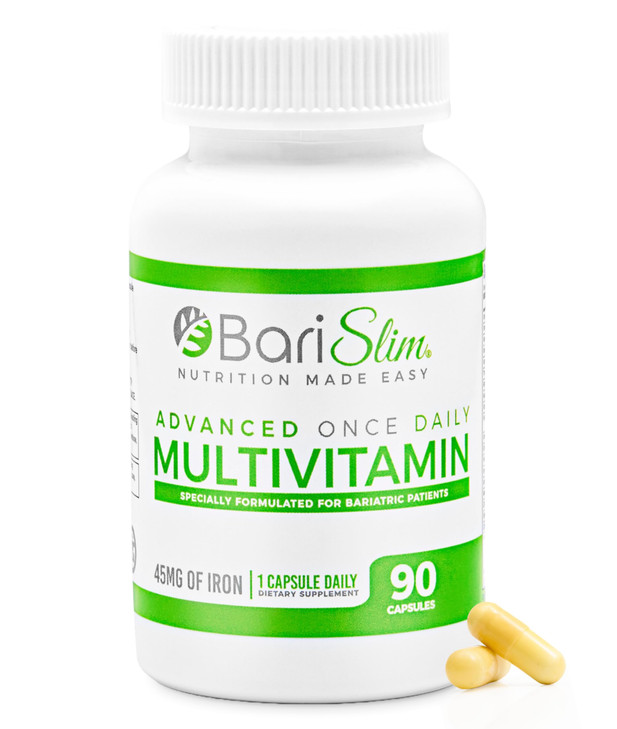 BariSlim Advanced Once Daily Bariatric Multivitamin Capsule - 45 mg of Iron - Bariatric Vitamin for Post Bariatric Surgery Including Gastric Bypass a