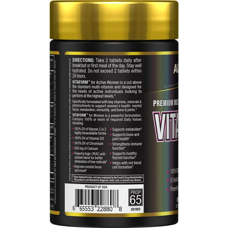 ALLMAX VITAFORM - 60 Tablets - Premium Multivitamin for Women - Six Functional Complexes + Vitamin C, D3, Chromium & Calcium - 30 Servings