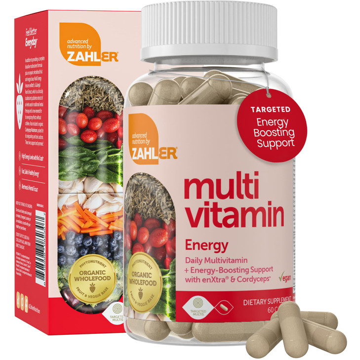 Zahler - Daily Multivitamin for Women & Men with Energy Vitamins, Minerals & Iron (60 Count) Kosher Men & Womens Multivitamins for Healthy Energy - M
