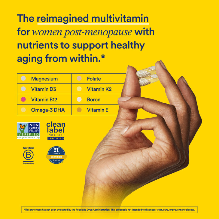 Ritual Multivitamin for Women 50+, Menopause Supplements with Vitamin D3, K2 and Magnesium for Bone Support*, Omega-3 DHA, Vitamin B12, Non-GMO, Mint