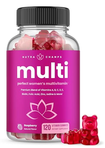 NutraChamps Multivitamin for Women, 240 Count, Vitamins A, B, C, D, E, Biotin, Folic Acid, Womens Gummy Multivitamins, Chewable Daily (Pack of 2)