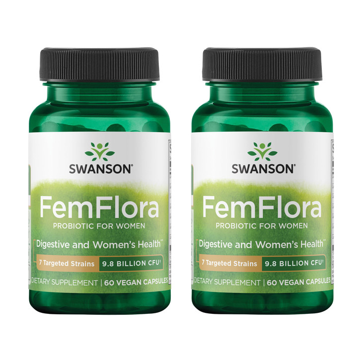 Swanson FemFlora - Feminine Probiotic Supplement Supporting Flora of The Mouth, GI Tract, and Vagina - Probiotics for Women with 9 Billion CFU Per Ca