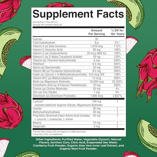 MARYRUTH'S Liquid Multivitamin+Hair Growth | Clinically Tested for Thicker Hair & Facial Wrinkles in Women | Biotin 10000mcg | Lustriva Hair Growth S