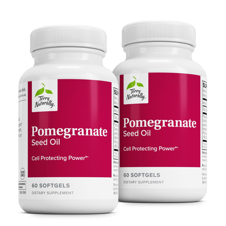 Terry Naturally Pomegranate Seed Oil - Dietary Supplement to Support Cardiovascular Health - Herbal Non-GMO Supplement with Omega-5 & Pomegranate Ext