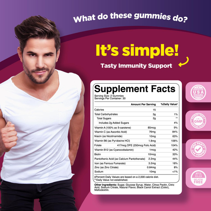 Natural Multivitamin Iron Gummies for Adults - Adult Gummy Vitamins with Iron and Energy Boost B Complex Vitamins - Gummy Supplement and Mental Clari