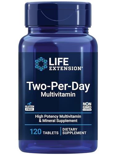 Life Extension Two-Per-Day Multivitamin - Packed with Over 25 Vitamins, Minerals & Extracts -Vitamins B6, C, D - Zinc - Two-Month Supply - Non-GMO, G