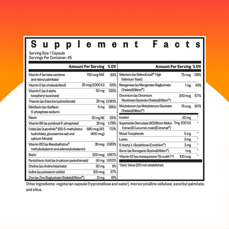 Seeking Health Multivitamin One - Supplement with Zinc, Vitamin B12, & Vitamin A - Magnesium-Free Formula - Multivitamin Supports Methylation & Healt