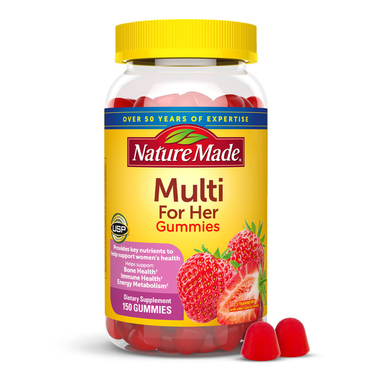 Nature Made Multivitamin For Women, Womens Gummy Multivitamins for Daily Nutritional Support, 150 Multi Vitamin Gummies, 75 Day Supply