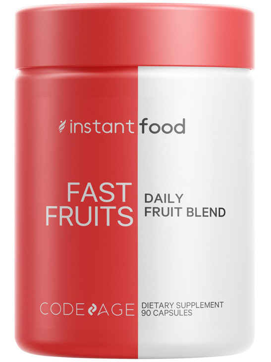 Codeage Instantfood Fast Fruits, Over 15 Fruits Powders Equivalent All-in-One, Vegan Daily Whole Food Vitamins - Berries, Antioxidant Polyphenols & B