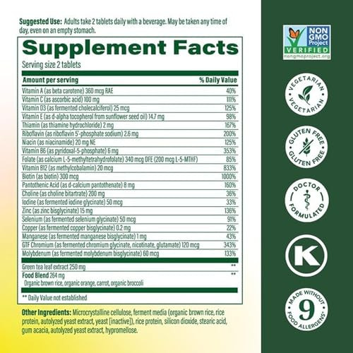 MegaFood Advanced Multivitamin for Women 55+, Womens Multivitamin, Methylated B12, Methyl folate, Choline, Vitamin D3, Biotin, Healthy Aging, Brain &
