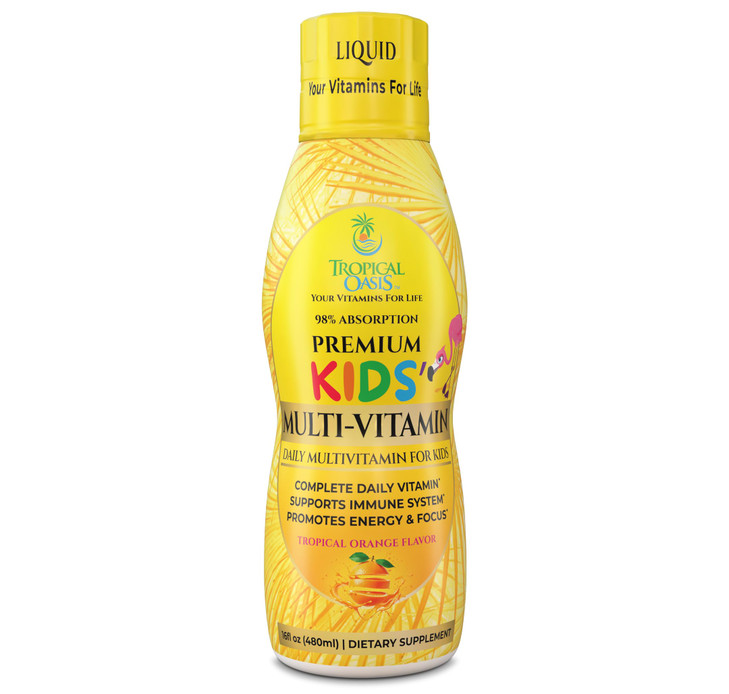 Premium Liquid Multivitamin For Kids | Sugar Free Kids Vitamins | 100% DV of 14 Vitamins for Kids | Multivitamin for Children Ages 4+ | Great Tasting