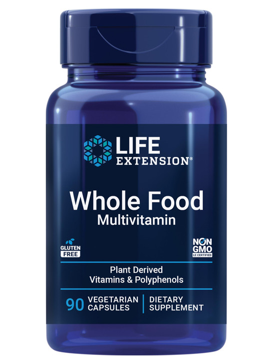 Life Extension Whole Food Multivitamin, Plant-derived Vitamin D3, A, B, C & E, Plus Minerals, Plant extracts, Stay Healthy from Head to Toe, Gluten-F