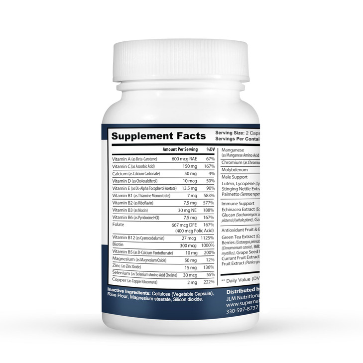 Super Naturals Men's Daily Multivitamin Energy Enhancer and Immune System Support for Men (60 Capsules, 30 Day Supply)
