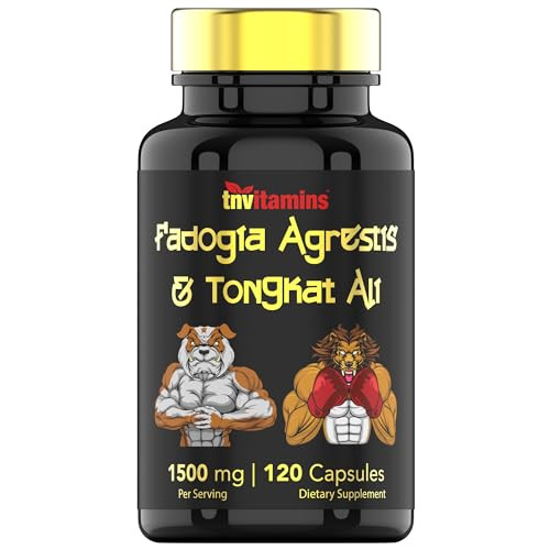 Fadogia Agrestis & Tongkat Ali Supplement: 1500mg - 120 Capsules | 750mg Each of Tongkat Ali (Longjack) & Fadogia | Ultra-Potent Formula For Men For