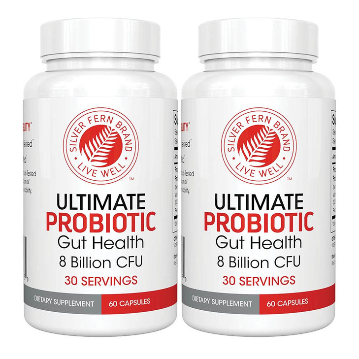 Silver Fern Ultimate Probiotic 2-Pack  Probiotics for Women & Men  8 Billion CFU Spore-Forming Gut Health Supplement  DNA Verified, Vegan Probioti