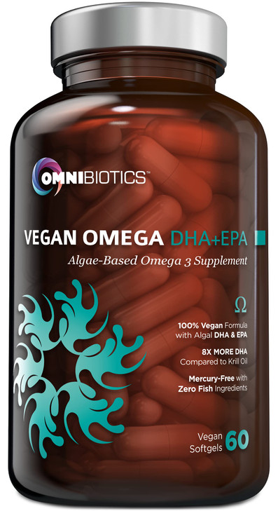 OmniBiotics Vegan Omega 3 DHA EPA Supplement  MD-Certified Prenatal Supplement with 8X More DHA Than Krill Oil, Fish-Free, Non-GMO  60 Vegan Capsul