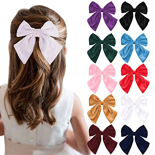 Spenlly Women Girls Velvet Hair Bows Clip Big Hair Bow Alligator Clip Hair Barrettes Hair Accessories for Little Girls Kids Teens (Wine Red)