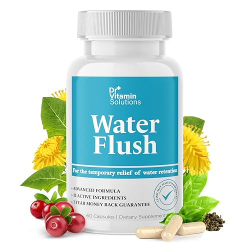 Diuretic Water Pills for Weight Control, 12 Active Ingredients (Green Tea, Cranberry & More), Instant Relief from Bloat & Swelling, Water Retention P