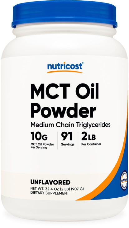 Nutricost Premium MCT Oil Powder - Best for Keto, Ketosis, and Ketogenic Diets - Non-GMO and Gluten Free (2 LB (Unflavored))
