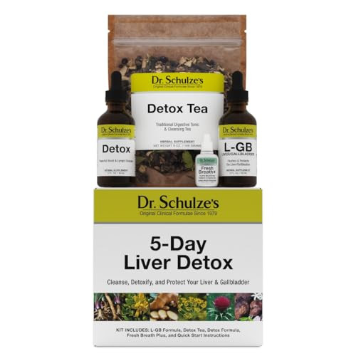 Dr. Schulze's 5-Day Liver Detox - 5-Day Liver Cleanse Kit - Supports Healthy Digestion & Energy - Gallbladder Cleanse - Plant-Based Ingredients - Glu