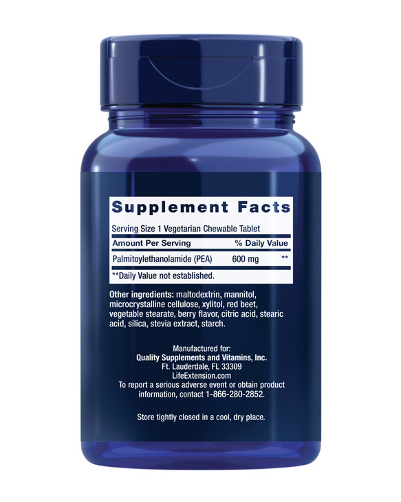 Life Extension Pea Discomfort Relief (Berry Flavor) for Occasional Minor Pain & Discomfort  Palmitoylethanolamide Supplement - Gluten-Free, Non-GMO,