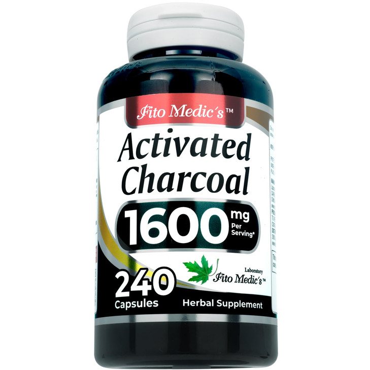 FITO MEDIC'S Lab Activated Charcoal Capsules, 240 Capsules, Dietary Supplement
