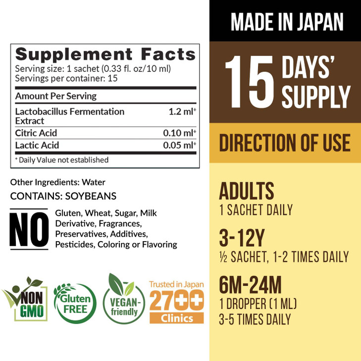 LABO Nutrition Biogenics 16Lactic Acid Bacteria Fermented Extract, 1000x More Effective, Gut Health Support Beyond Probiotics & Prebiotics, Improve