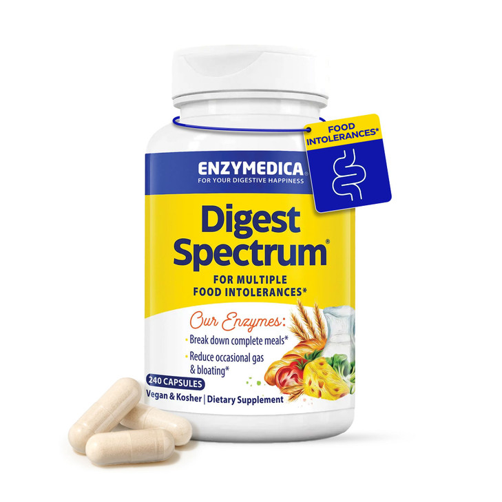 Enzymedica Digest Spectrum, Advanced Digestive Enzymes for Women and Men, Supports Digestion and Multiple Food Intolerances, Fast-Acting Formula for
