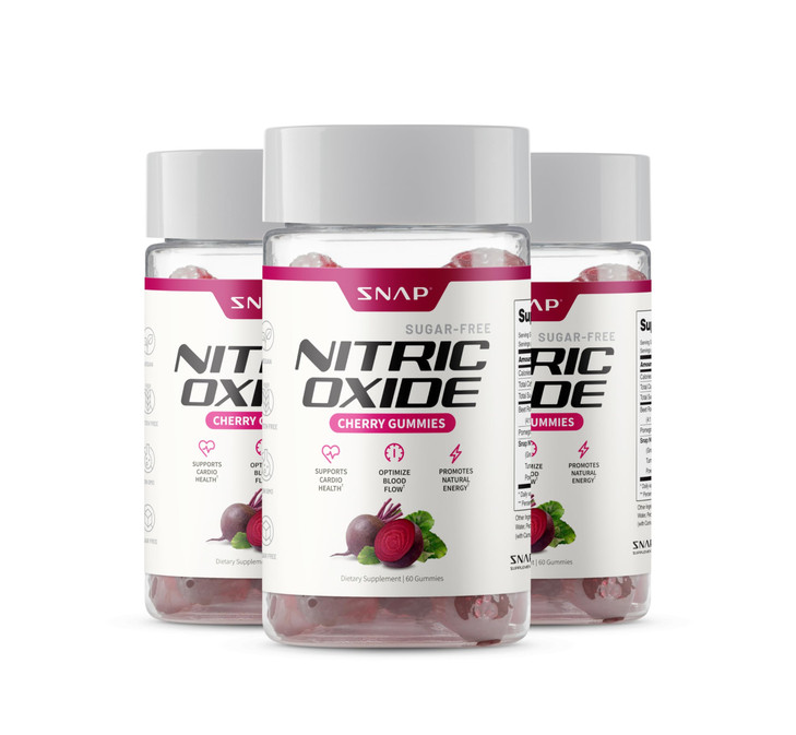 Snap Supplements Nitric Oxide Gummies - Beet Root Extract 300mg, Sugar Free Beetroot Supplement with Pomegranate Powder for Circulation & Natural Ene