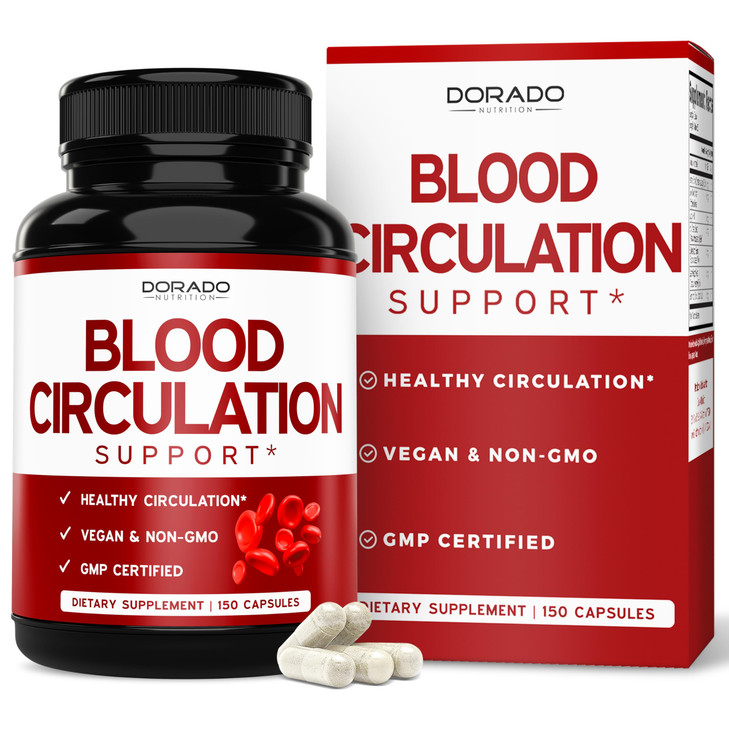 Blood Circulation Supplements with Diosmin & More (150 Capsules) Blood Flow Supplements for Men & Women - Spider & Varicose Veins for Legs Support -