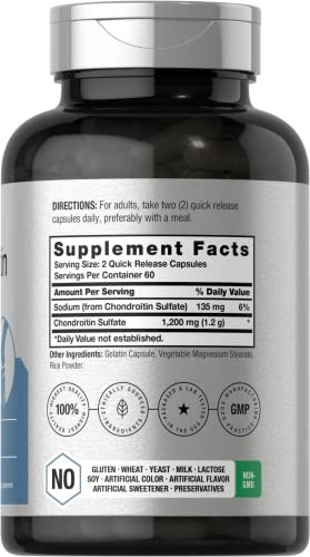 Horbaäch Chondroitin Sulfate 1200mg | 120 Capsules | Non-GMO & Gluten Free Supplement