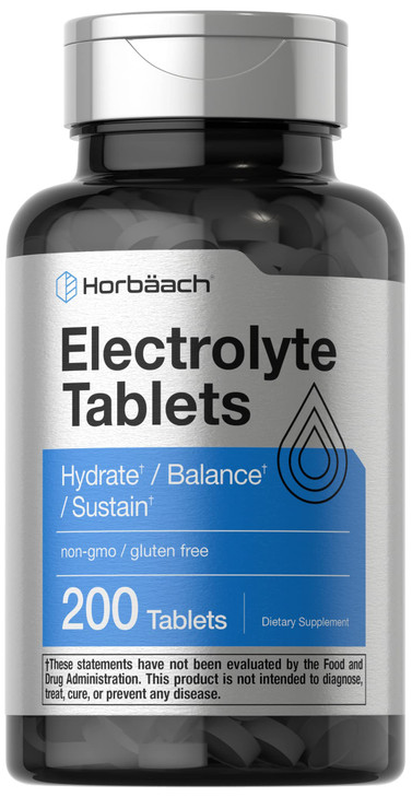 Horbäach Electrolyte Tablets | 200 Count | Vegetarian | Keto-Friendly | Non-GMO, and Gluten Free Hydration Supplement