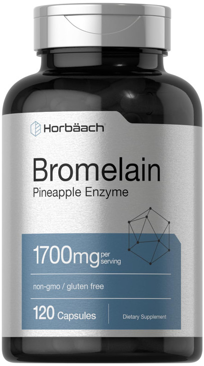 Horbäach Bromelain 1700 mg | 120 Capsules | Supports Digestive Health | Pineapple Enzyme Supplement | Non-GMO, Gluten Free