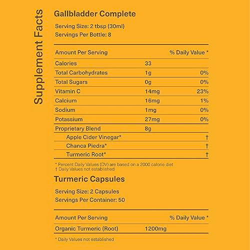 Gallbladder Stone Breaker Cleanse Bundle - Organic Liquid Gallbladder Support Kit with Apple Cider Vinegar Chanca Piedra Turmeric Lemon Hibiscus, Bil