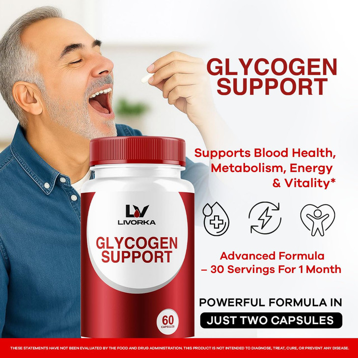 Glycogen Support Capsules - Official GlycogenSupport Advanced Supplement Pills - Maximum Strength, All Natural Formula Vitamin for Overall Health & W