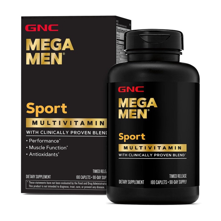 GNC Mega Men Sport Multivitamin | Performance, Muscle Function, and General Health | 180 Count