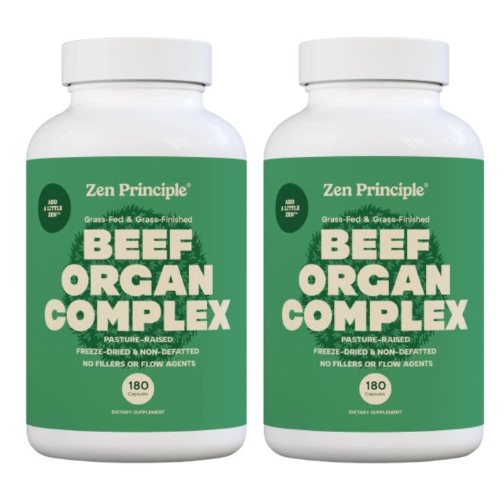 Zen Principle Grass Fed Beef Organs Supplement  Desiccated Liver, Heart, Kidney, Pancreas, Spleen, Intestine & Tripe/Stomach  Grass-Fed & Grass-Fin